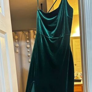 Windsor Green Velvet Dress